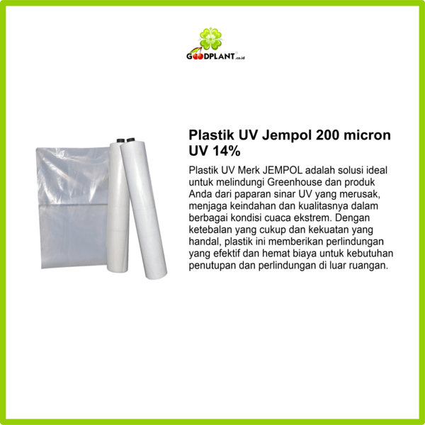 Plastik UV Jempol L 6m 200 micron UV 14% - GOODPLANT | Toko dan Kebun Hidroponik | 0822 2727 3232