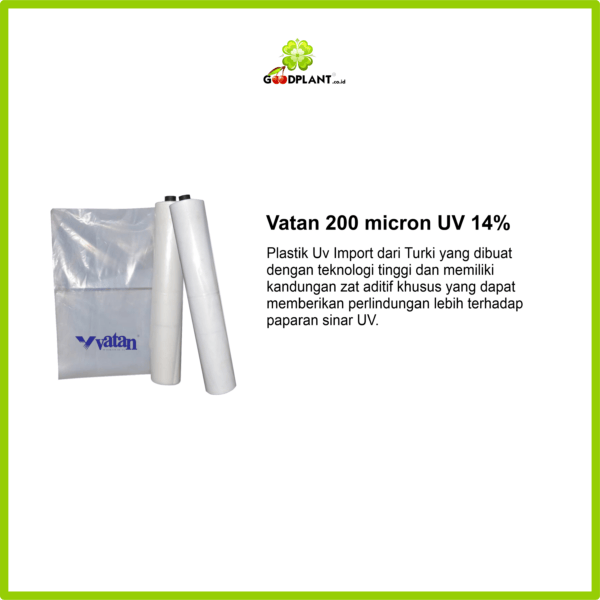 Plastik UV Vatan L 4,2m 200 micron UV 14% - GOODPLANT | Toko dan Kebun Hidroponik | 0822 2727 3232
